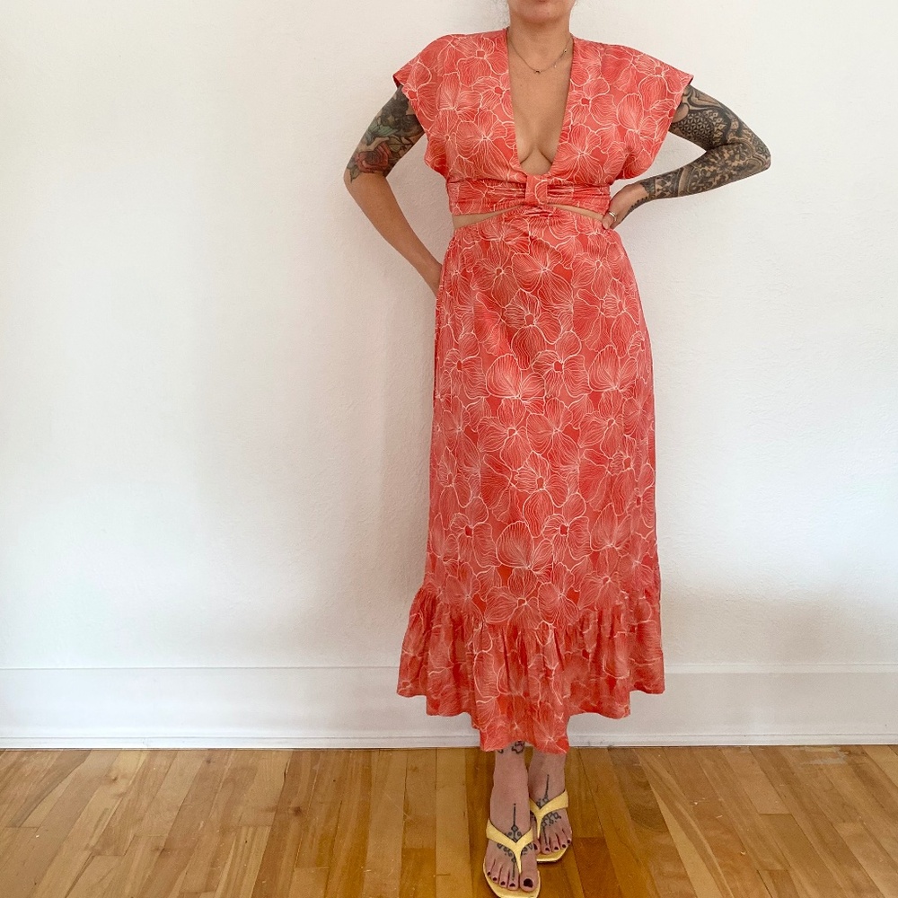 SHORE open back midi dress
